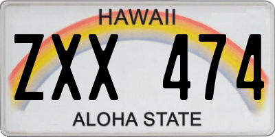 HI license plate ZXX474