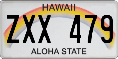 HI license plate ZXX479