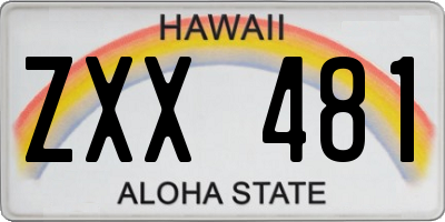 HI license plate ZXX481