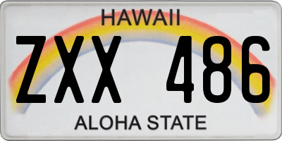 HI license plate ZXX486