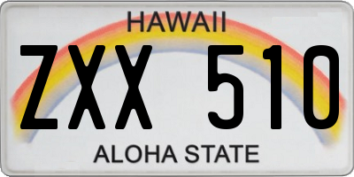 HI license plate ZXX510