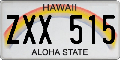 HI license plate ZXX515