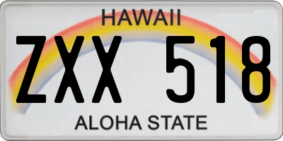 HI license plate ZXX518