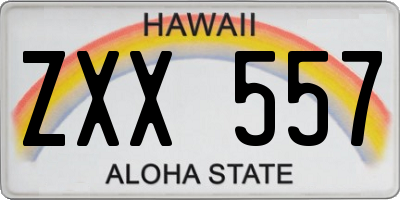 HI license plate ZXX557
