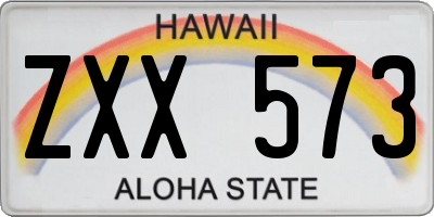 HI license plate ZXX573