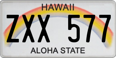 HI license plate ZXX577