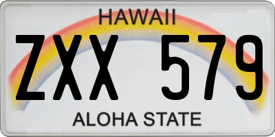 HI license plate ZXX579