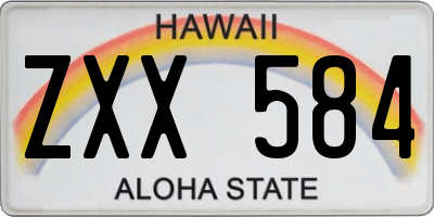 HI license plate ZXX584