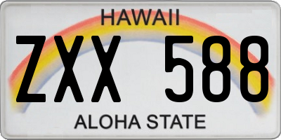 HI license plate ZXX588