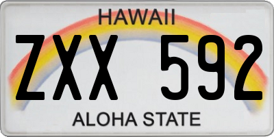 HI license plate ZXX592