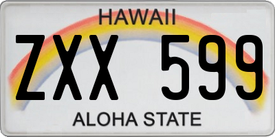 HI license plate ZXX599