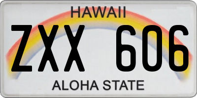 HI license plate ZXX606