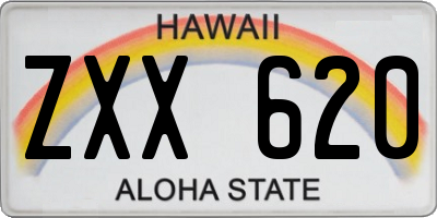 HI license plate ZXX620