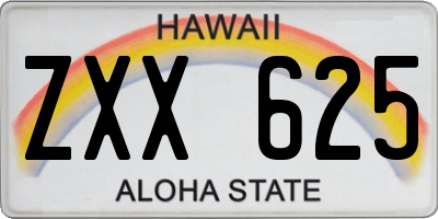 HI license plate ZXX625