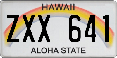 HI license plate ZXX641