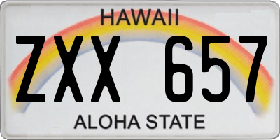 HI license plate ZXX657
