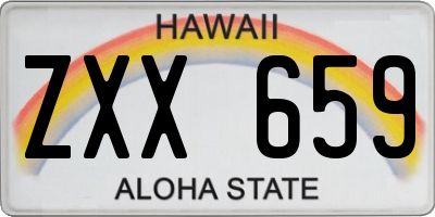 HI license plate ZXX659