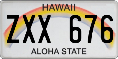 HI license plate ZXX676