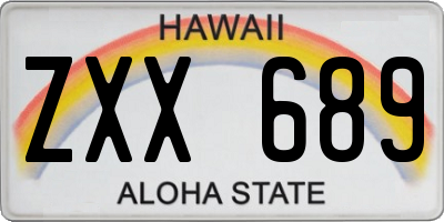HI license plate ZXX689
