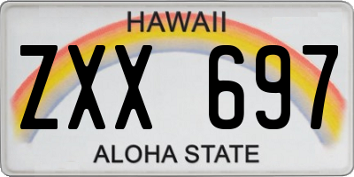 HI license plate ZXX697