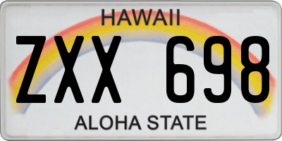 HI license plate ZXX698