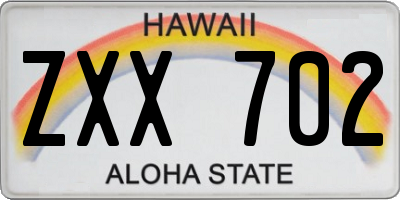 HI license plate ZXX702