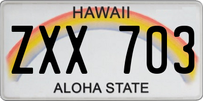 HI license plate ZXX703