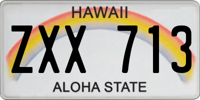 HI license plate ZXX713