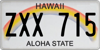 HI license plate ZXX715