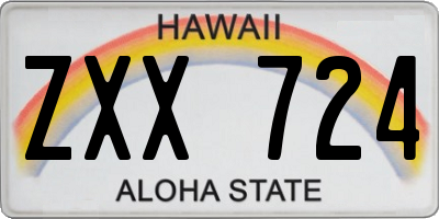 HI license plate ZXX724