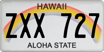 HI license plate ZXX727