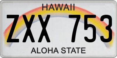HI license plate ZXX753
