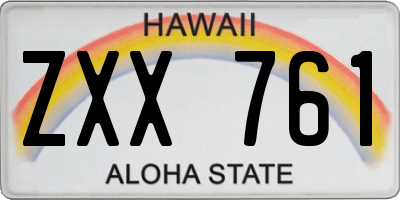HI license plate ZXX761