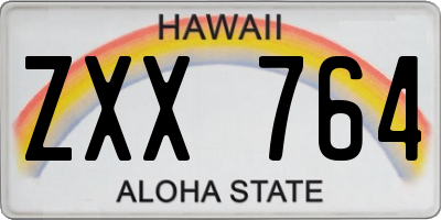 HI license plate ZXX764