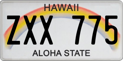 HI license plate ZXX775