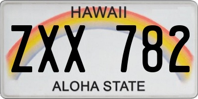 HI license plate ZXX782