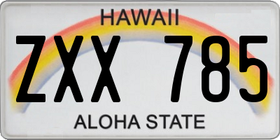 HI license plate ZXX785