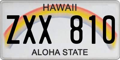 HI license plate ZXX810