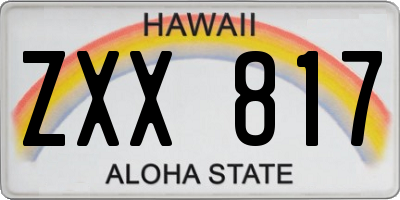 HI license plate ZXX817