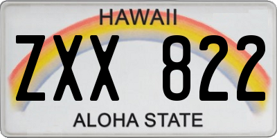 HI license plate ZXX822