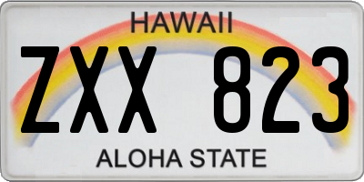 HI license plate ZXX823