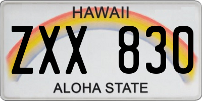 HI license plate ZXX830