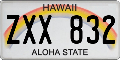 HI license plate ZXX832