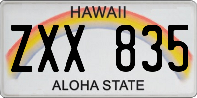 HI license plate ZXX835