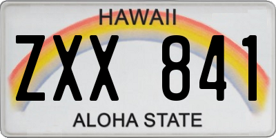 HI license plate ZXX841