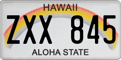 HI license plate ZXX845