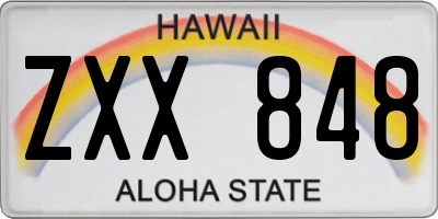 HI license plate ZXX848