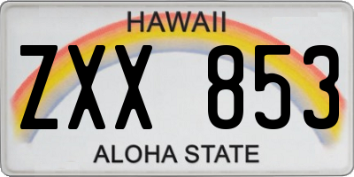 HI license plate ZXX853