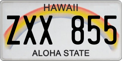 HI license plate ZXX855