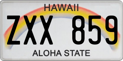 HI license plate ZXX859